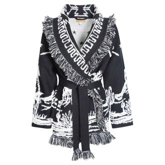 Alanui Canyon Spirit Cardigan - female - Alanui - Cardigans - Black - XS - Knitwear