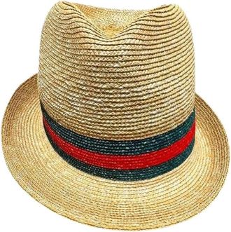 Gucci Pre-owned Accessories, male, Brown, Size: ONE SIZE Pre-owned Sheline Straw Hat