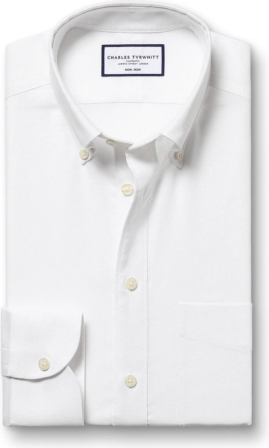 CHARLES TYRWHITT Non-Iron Stretch Oxford Cotton Formal Shirt - White Single  Cuff Size 15.5/33 by Charles Tyrwhitt from 29.95 - on Stylight