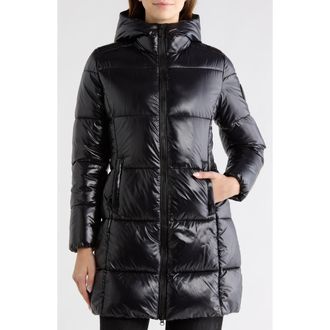 Save The Duck Ines Hooded Puffer Jacket in Black at Nordstrom Rack, Size 1(S)