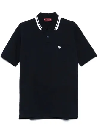 Gucci cotton polo shirt - men - Spandex/Elastane/Polyester/Cotton - S - Blue