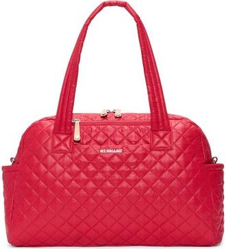 MZ Wallace Jimmy Deluxe Quilted Nylon Duffle Bag in Apple 2 at Nordstrom