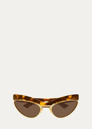 Bottega Veneta Tortoiseshell Cat Eye Sunglasses