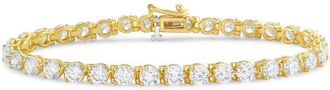 Diana M. Jewels 14kt yellow gold 5cts round lab grown diamond 3-prong tennis bracelet