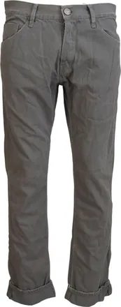 Acht Cotton Straight Fit Folded Hem Casual blue Mens Jeans