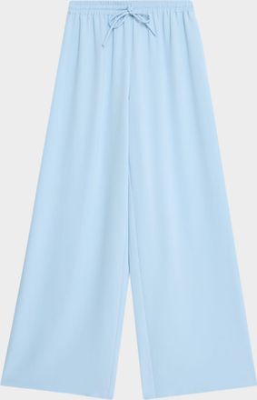 Oscar De La Renta Silk Georgette Wide-Leg Pull-On Pants