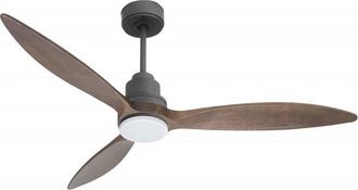Purline Purline - Tenerife - Un Ventilateur Et Un Super Destratificateur Dc 132 Cm Gris Basalte Pales En Bois Sombre Lumi&egrave;re Led 25 &Agrave; 35 M&sup2;