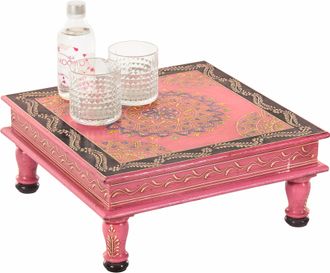 HOME AFFAIRE Beistelltisch »Bajo« Mangoholz, Handbemalt, Breite 40 cm