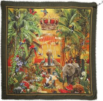 Dolce & Gabbana Pa&ntilde;uelo de Modal con Estampado de Jungla - Accessories - Mujer - Multicolor - ONE SIZE