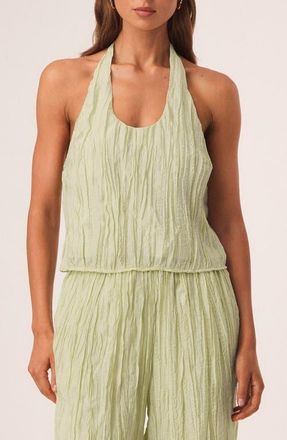 SNDYS Brandi Crinkle Halter Top in Matcha at Nordstrom, Size X-Small
