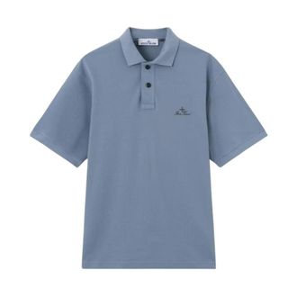 Stone Island Polo 2200001 - Heren - Polos - Blauw - L - Katoen - Tops