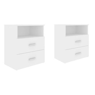 Berkfield Home Bed Cabinets 2 pcs White 50x32x60 cm | Size: 50 x 32 x 60 cm