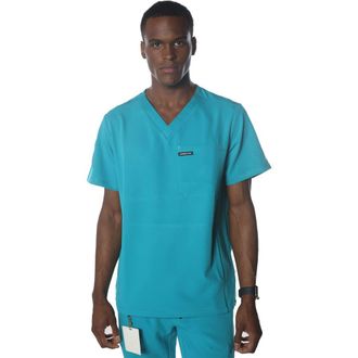 Members Only Manchester 3-Pocket Scrub Top in Teal at Nordstrom, Size Xx-Large