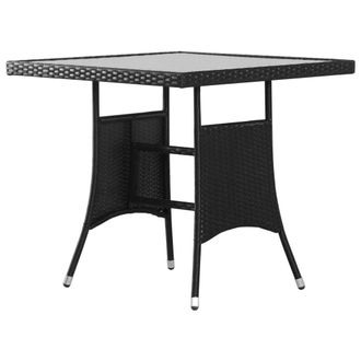 Berkfield Home Garden Table Black 80x80x74 cm Poly Rattan | Size: 80 x 80 x 74 cm