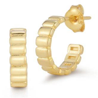 Glaze Jewelry Sterling Silver Small Ribbed Hoops