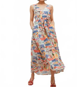 FRNCH Achouak Marche Blanc Midi Dress In Yellow