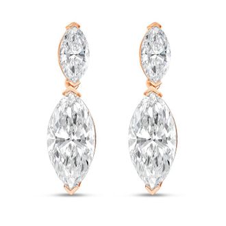 Diana M. Jewels 14KW RG Drop Earrings 8.00 Ct TW of Lab grown marquise diamonds