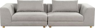 Beliani Sof&aacute; Tapizado 3 Plazas C&oacute;modo Acogedor Acolchado Reposabrazos Sala De Estar Moderno Gris Claro Lermon