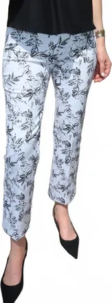 Elliott Lauren Tropic Toile Pull-On Pants In Black/ White