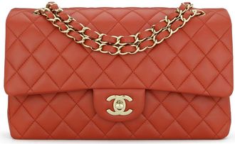 Chanel Brick Red Lambskin Medium Double Flap Bag