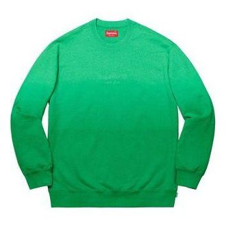 SUPREME SS19 Dipped Crewneck Green Round Neck Long Sleeves Unisex SUP-SS19-495