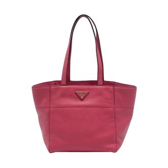 Prada Pre-owned Leren Tote Bag - Dames - Pre-owned - Roze - Maat: ONE Size Leer