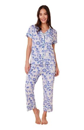 The Cats Pajamas Pima Knit Holiday Capri Set in Palmera at Nordstrom, Size X-Small