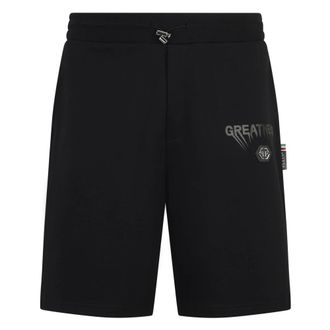 Philipp Plein Korte Broeken, Heren, Zwart, 2Xl, Katoen, Jogging Shorts