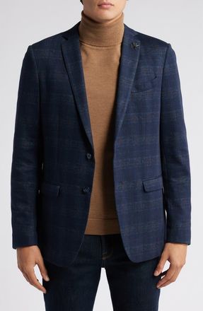 John Varvatos Shadow Check Cotton Blend Sport Coat in Blue at Nordstrom Rack, Size 38 Regular