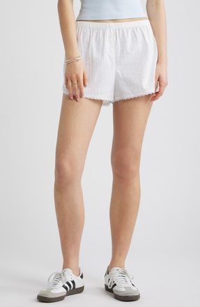 BP. Cotton Seersucker Boxer Shorts in White at Nordstrom, Size Xx-Small