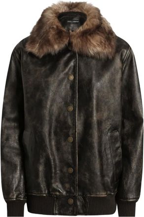 Dolce & Gabbana Bomber in pelle - Marrone
