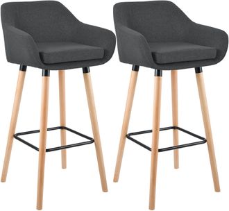 Clp Clp - Set De 2 Taburetes Grant En Tela Gris Oscuro