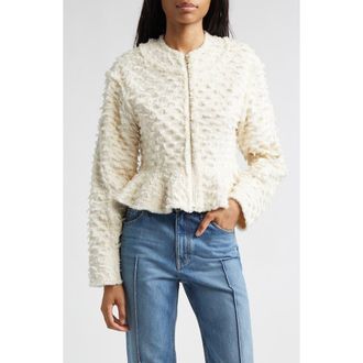 Ulla Johnson Rosalind Cotton Peplum Jacket in Ivory at Nordstrom, Size 10