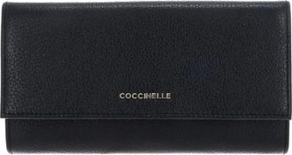 Coccinelle Metallic Soft Portemonnee - Dames - Portefeuilles - Zwart - ONE Size - Leer - Accessoires