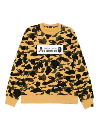 Mastermind Japan x A Bathing Ape long-sleeved sweatshirt - men - Cotton - M - Brown