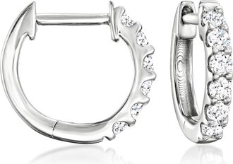 Ross-Simons Lab-Grown Diamond Hoop Earrings in Sterling Silver