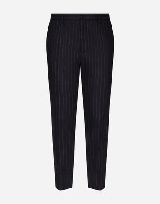 Dolce & Gabbana Tailored Pinstripe Flannel Pants - Man Pants And Shorts Multi-colored 52
