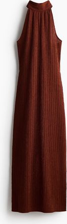 H&M &Auml;rmelloses Kleid aus Crinklestoff - Rostbraun