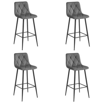 OEM Taburete Nado - Terciopelo Gris Oscuro / Patas Negras X 4