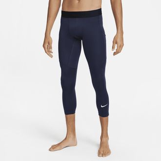 Nike Mens Nike Pro Dri-FIT 3/4-Length Fitness Tights in Blue | FB7950-451