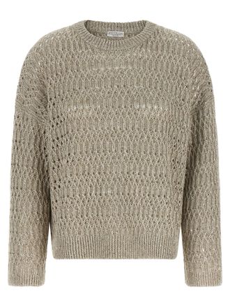 Brunello Cucinelli Womens Dazzling Braids Sweater