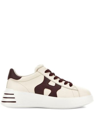 Hogan Rebel Calf Leather Sneakers In Ivory