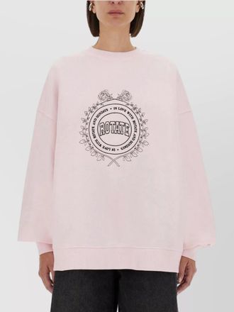 Rotate oversized crew neck knitwear with graphic print