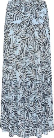 Kaffe Maxi Smock Rok - Dames - Maxi Rokken - Blauw - M/L - Rokken