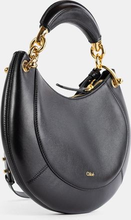 Chlo&eacute; Womens Banana Top Handle Bag Black Lambskin Nappa Leather
