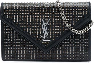 Saint Laurent Pre-owned Saint Laurent Studded Leather Monogram Le Sept Chain Bag GLT511263A.0718