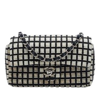 Chanel Pre-owned Tweed Ribbon Crossbody Bag - Dames - Pre-owned - Zwart - Maat: ONE Size Tweed