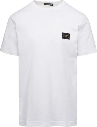 Dolce & Gabbana T-shirt met merklabel - Heren - T-shirts - Wit - S - Katoen - Tops
