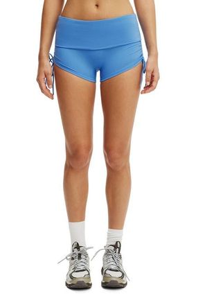Cotton On Womens Active Ultra Soft Tie Side Roll Over Micro Short in Ultramarine at Nordstrom, Size Medium