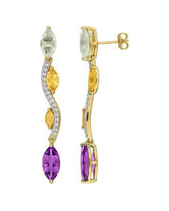 Rina Limor Gold-Plated Silver 7.26 ct. tw. Gemstone Earrings